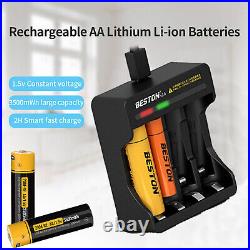 Rechargeable Lithium Li-ion Battery 3500mWh 1.5V AA Batteries and 4 Slot Charger