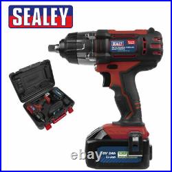 Sealey Cp400li 18v Lithium-ion 1/2 Cordless Impact Wrench 3ah Battery In Case