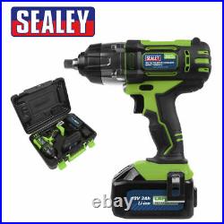 Sealey Cp400lihv 18v Lithium-ion 1/2 Cordless Impact Wrench 3ah Battery In Case