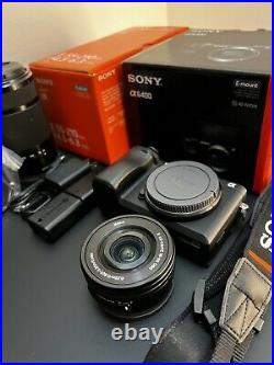 Sony A6400 Mirrorless Camera with 2 Lenses, extra Battery and Bag