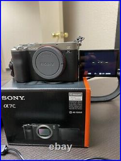 Sony Alpha a7C 24.2MP Mirrorless Camera Silver + 3 Batteries, Case, Charger